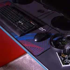 X Rocker Carbon-Tek Desk With Wireless Charging And LED Lights