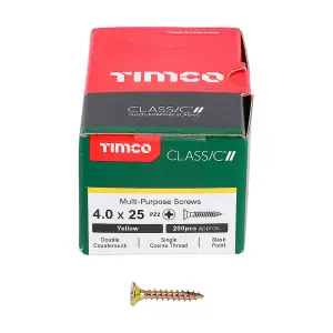 TIMCO Classic Multi-Purpose Countersunk Gold Woodscrews - 4.0 x 25 (200pcs)