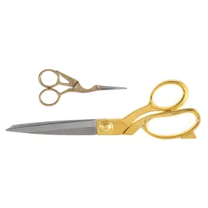 Scissors: Gift Set: Dressmaking (25cm) and Embroidery (11.5cm): Gold