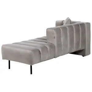 Left Hand Velvet Chaise Lounge Taupe LANNILS