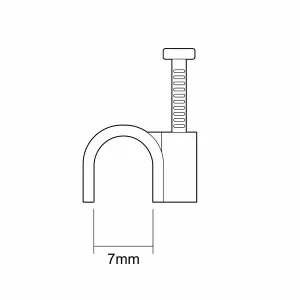 CORElectric White Round 7mm Not self-adhesive Cable clip Pack of 20