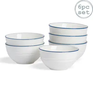 Nicola Spring - White Farmhouse Serving Bowls - 18cm - Pack of 6