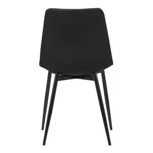 Bixler Contemporary Armless Upholstered Dining Chair with Black Metal Legs Black