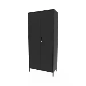 GoodHome Rand 4 shelf Black Steel Tall Utility High storage cabinet