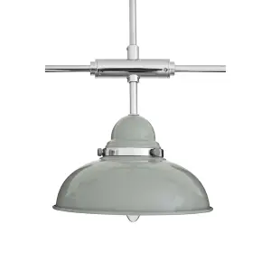 Interiors by Premier Jasper 3 Shades Light Grey And Chrome Pendant Light