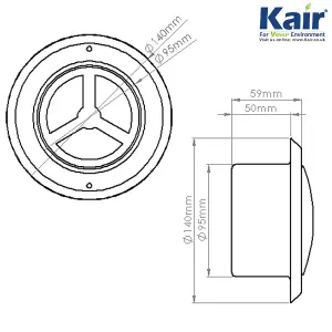 Kair Ceiling Valve 100mm - 4 inch Stainless Steel Adjustable Supply and Extract Vent