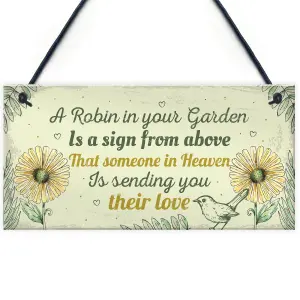 Red Ocean Robin Memorial Garden Bereavement Sign Family Love Hanging Plaque Grave Christmas Gift