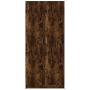 Wardrobe Smoked Oak 80x50x180 cm Engineered Wood