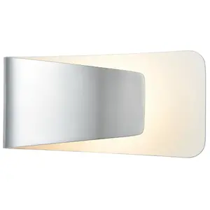 Wall Light Polished Aluminium & Matt White Paint 7.5W LED Bulb Included