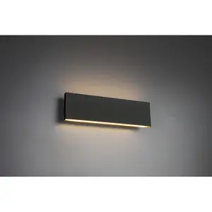 Luminosa Concha Modern 2 Light Up & Down Wall Lamp Anthracite 28cm 3000K - UK Stock