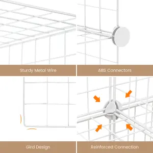 Costway 12 Cube Storage Shelf Rack DIY Wire Grid Bookcase Display Cabinet Organiser