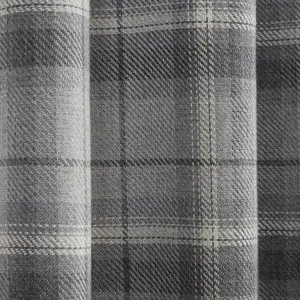 Carnoustie Grey Fabric Eyelet Blackout Curtains