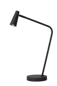 Lucide Stirling Modern Rechargeable Floor reading lamp - Battery - LED Dim. - 1x3W 2700K - 3 StepDim - Black