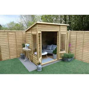 4Life 7x5 Pressure Treated Double Door Pent Summerhouse Yes