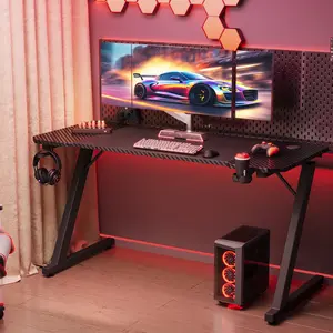 Ergonomic Gaming Computer Desk Black / 75cm H x 140cm W x 60cm D