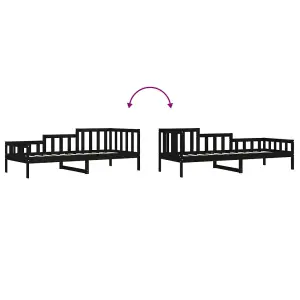 Berkfield Day Bed Black 90x190 cm Solid Wood Pine