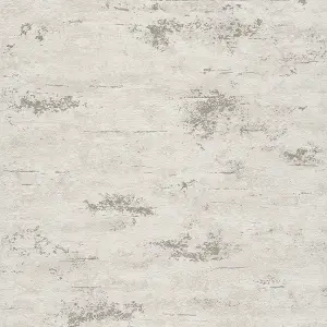 Grandeco On The Rocks Distressed Concrete Stone Textured Wallpaper, Cream & Gold