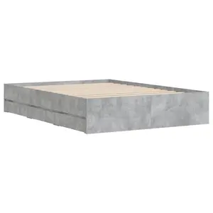 Berkfield Bed Frame with Drawers without Mattress Concrete Grey 120x200 cm