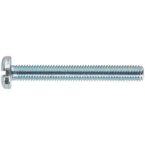 50 Pack Zinc Pan Head Slot Machine Screws - M5 x 50mm - 0.8mm Pitch DIN 85