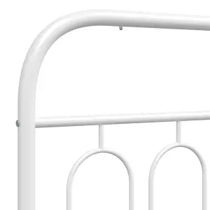 Berkfield Metal Bed Frame without Mattress with Headboard White 120x190cm