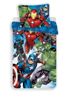 Marvel Avengers 100% Cotton Single Duvet Cover Set - European Size