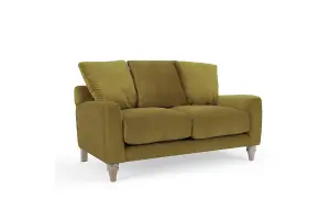 Covent 2 Seater Sofa With Scatter Back Cushions, Olive Green Velvet