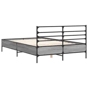 Berkfield Bed Frame without Mattress Grey Sonoma 135x190 cm Double