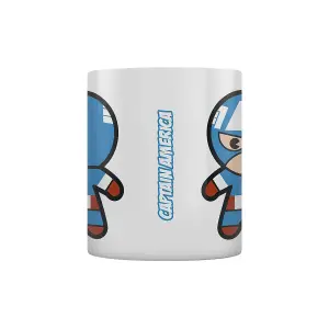 Marvel Kawaii Captain America Mug White/Blue/Red (One Size)