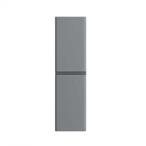 Rinse Bathrooms 1400mm Gloss Grey 2 Door Wall Hung Tall Boy Bathroom Cabinet Storage Unit