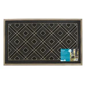 JVL Havana Rubber Pin Doormat, 45x75cm, Diamond