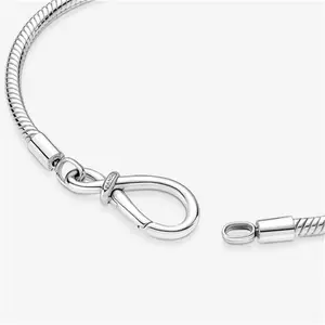 Pandora Moments Infinity Knot Snake Chain Bracelet - Sterling Silver - Sz. 17 cm