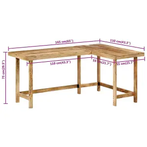 Berkfield Desk 165x110x75 cm Solid Wood Mango