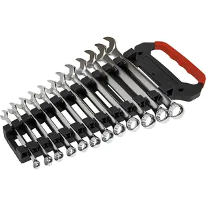 12-Piece Premium Combination Spanner Set with Anti-Slip Design and Metric Sockets