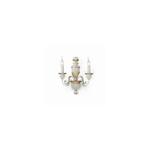 Luminosa Firenze  2 Light Indoor Candle Wall Light Gold, Ivory, E14