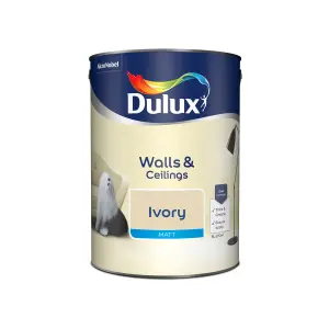 Dulux Walls & ceilings Ivory Matt Emulsion paint, 5L