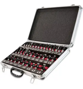 Lumberjack 35 Piece Router Cutter Set 1/2" 12.7mm Shank TCT Tungsten Carbide Tipped Woodworking Set  Includes Metal Storage Case