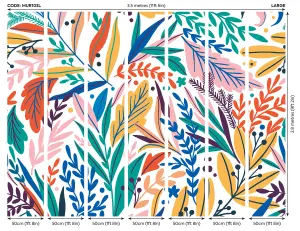 Origin Murals Tropical Multicoloured Patterned Leaves Matt Smooth Paste the Wall Mural 350cm wide x 280cm high