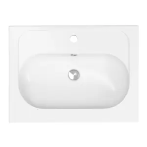 GoodHome Levanna Gloss White Rectangular Vanity Basin (W)60.6cm