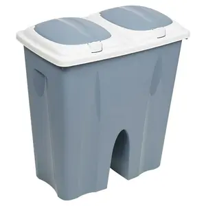 Annabesook 50 Litre Multi-Compartments Rubbish & Recycling Bin Blue/White