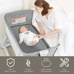 Costway 2-in-1 Baby Bedside Crib Bassinet and Sofa