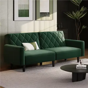 Yaheetech 2 Seater Convertible Sofa Bed - Green