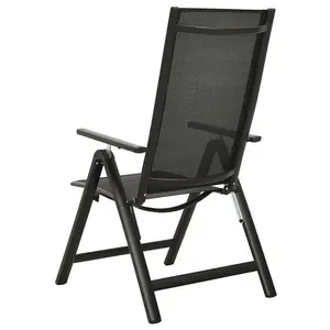 Berkfield Folding Garden Chairs 2 pcs Textilene and Aluminium Black