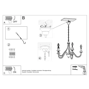 Minerwa Steel White 5 Light Classic Chandelier