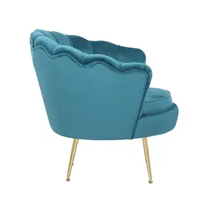 Velvet Teal Daisy Accent Chair