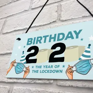 Lockdown Birthday Gift Hanging Plaque Funny Birthday Decoration Keepsake