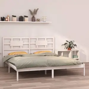 Berkfield Bed Frame White Solid Wood 200x200 cm