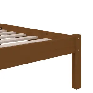 Berkfield Bed Frame Honey Brown Solid Wood 75x190 cm Small Single