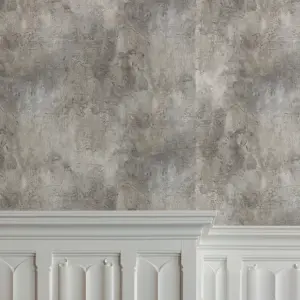 Paul Moneypenny Grey Castello Plaster Patina Wallpaper for Grandeco