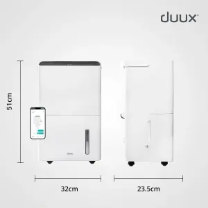 Duux Bora Smart Dehumidifier, Clothes Drying Mode, 20L/day, 4L Tank