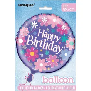 Unique Party Blossom Birthday Foil Balloon Purple/Pink (One Size)